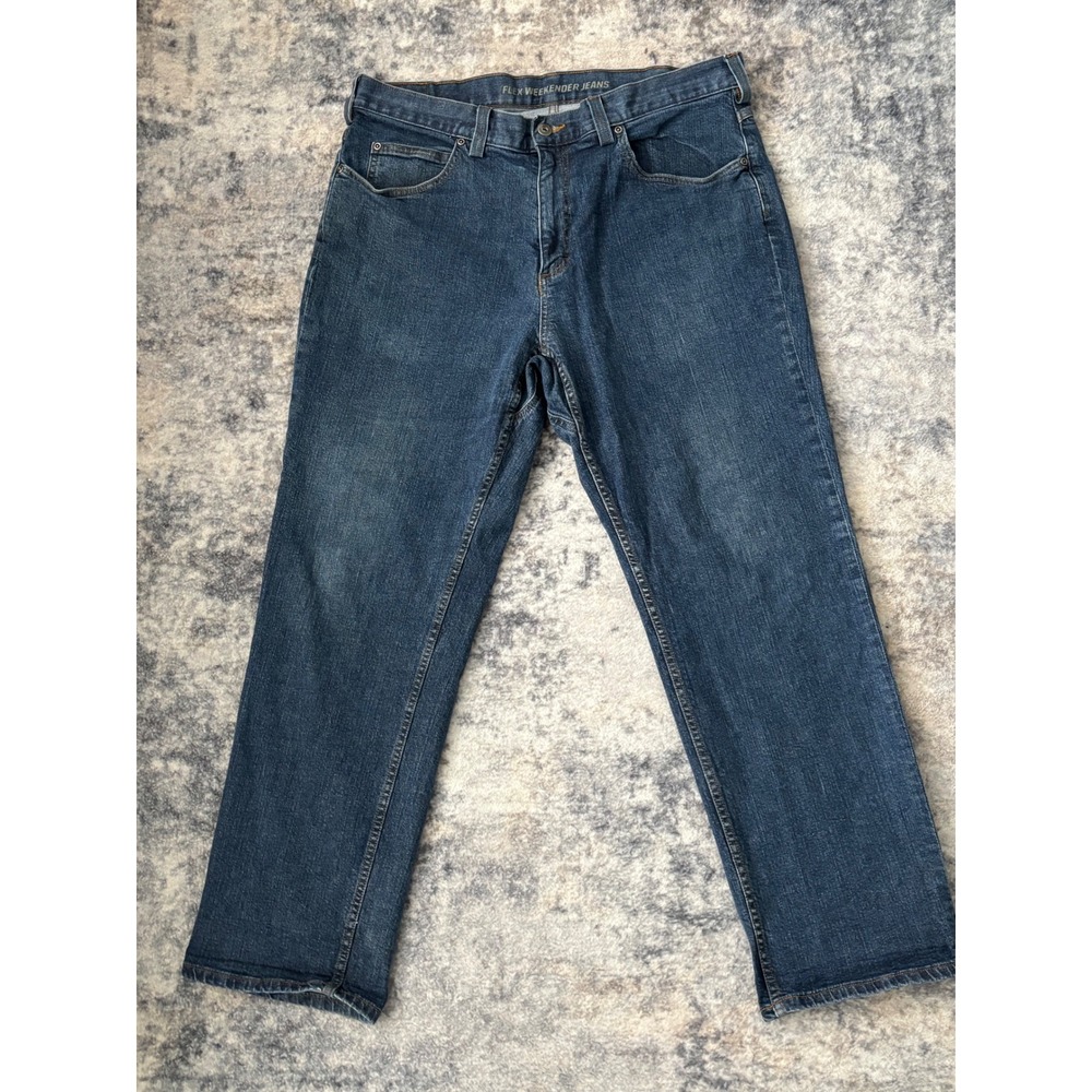 Duluth Trading Co Flex Weekender‎ Jeans Mens 38x30 (36x30) Blue Straight Denim